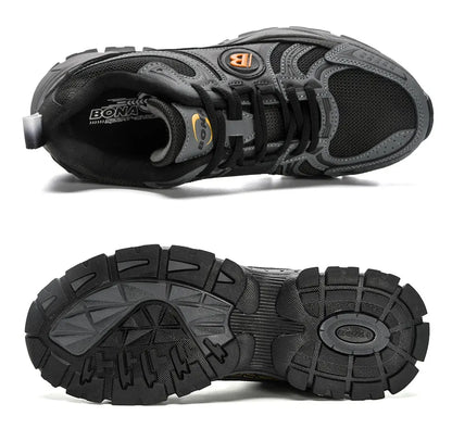 New Designers Action Leather Mesh Jogging Shoes Men Breathable Running Shoes Walking Sports Sneakers Athletic Trainers
