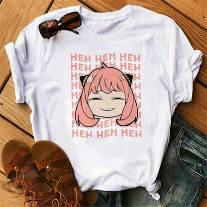 Anime Spy X Family T shirt Wommen Japanese Harajuku Fashion Short Sleeve T-shirts Summer Tops Kawaii O-Neck Women's T-shirt Top