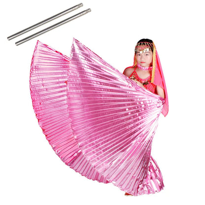 Wings Costumes Kids Belly Dance Dress for Girls Gift Bellydancing Clothes Bollywood Dancewear Children Cosplay Wings with Sticks