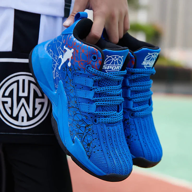 Boys Basketball Shoes Classic Kids Sneakers Fashion Tennis Kid Sport Shoes Outdoor Non-Slip Trainer Children School Basketball