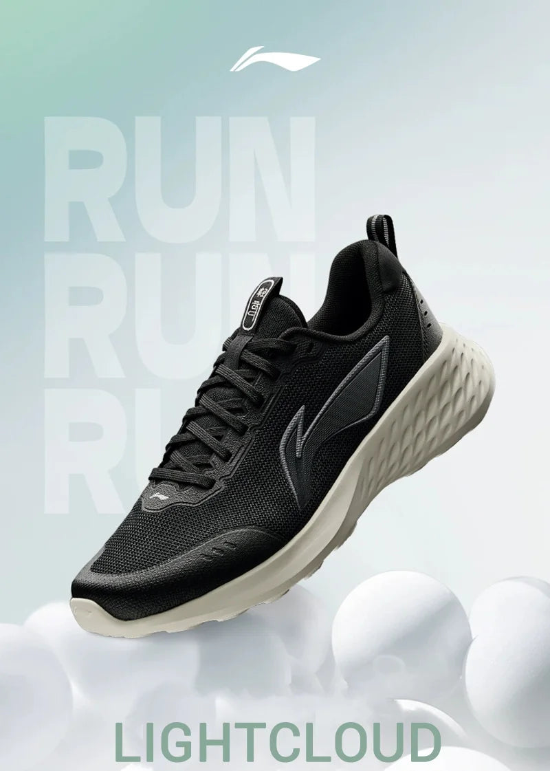 Men's Jogging Shoes LIGHT CLOUD Soft Breathable Running Shoes LiNing Leisure Sports Sneakers ARSV037