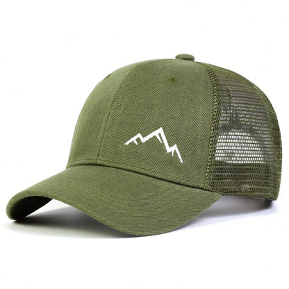 Unisex Mountain Range Embroidery Baseball Net Caps Spring and Summer Outdoor Adjustable Casual Hats Sunscreen Hat