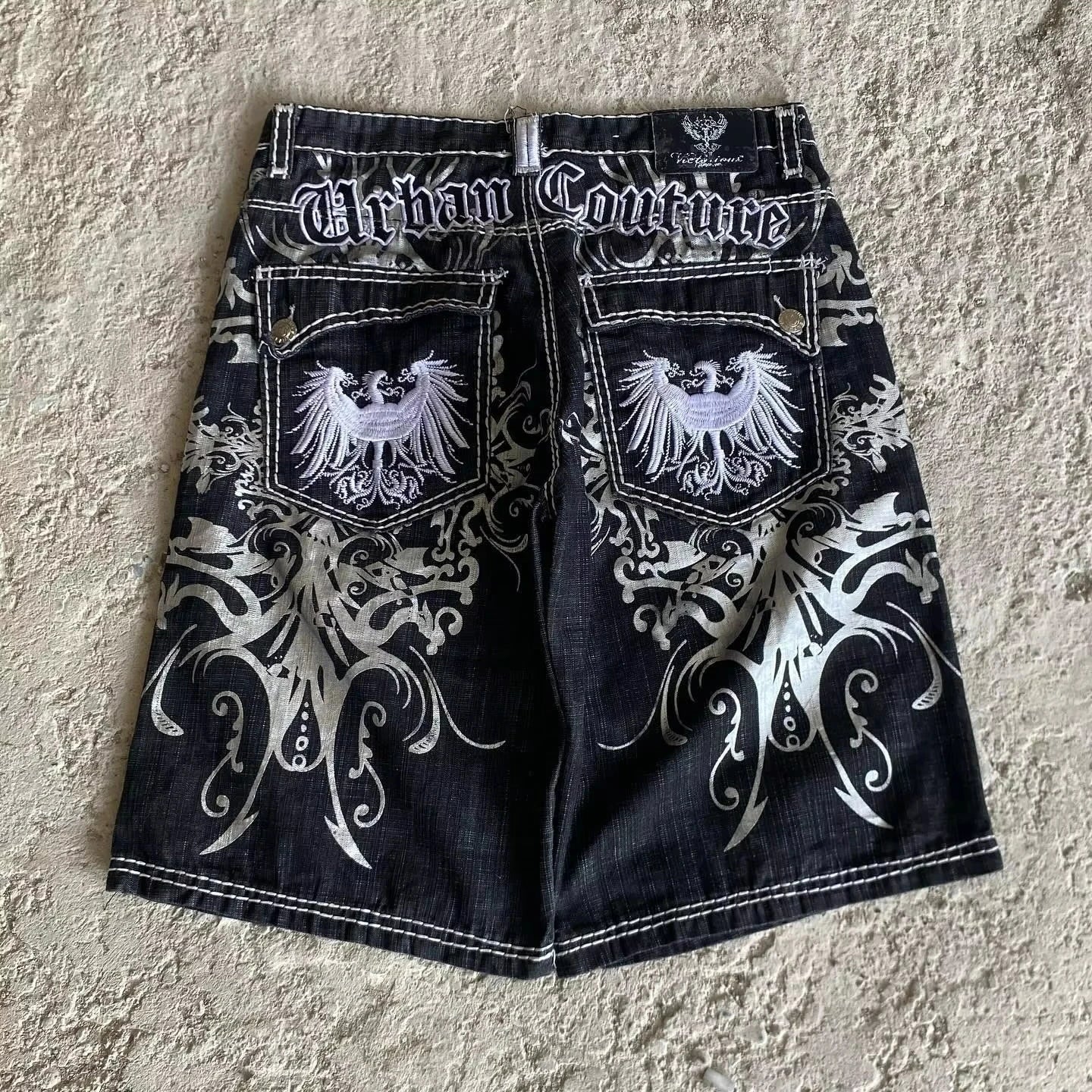 Summer American New Fashion Red Tooling Pocket Loose Denim Shorts Ladies Y2K Gothic Hip Hop Popular Casual Joker Wide-leg Shorts