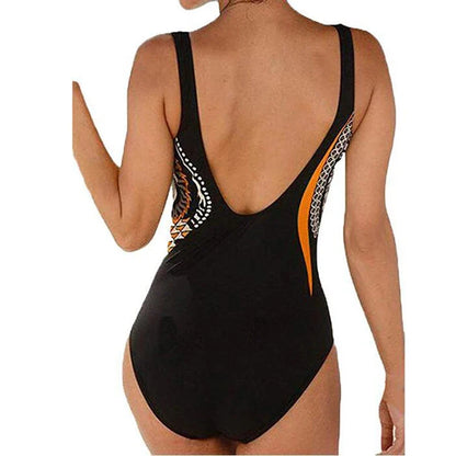 2024 Vintage One Piece Swimsuit Women Swimwear Tummy Control Monokini Sexy Bodysuit Print BathingSuit Female Beachwear Plus Size