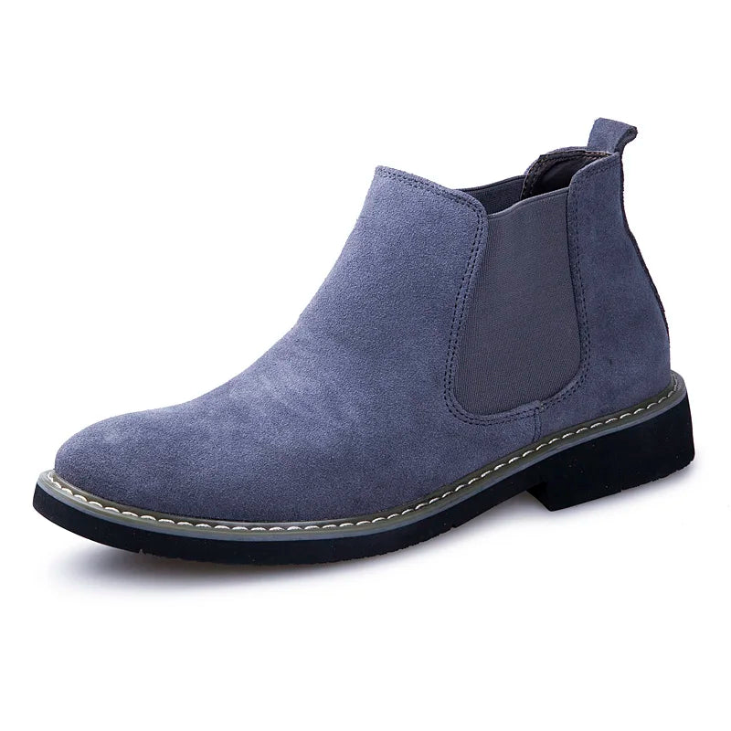 Autumn Winter Chelsea Boots Men British Style Suede Leather Shoes Men Slip on Casual Ankle Boots Men Big size 46 bota masculina