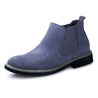 Autumn Winter Chelsea Boots Men British Style Suede Leather Shoes Men Slip on Casual Ankle Boots Men Big size 46 bota masculina