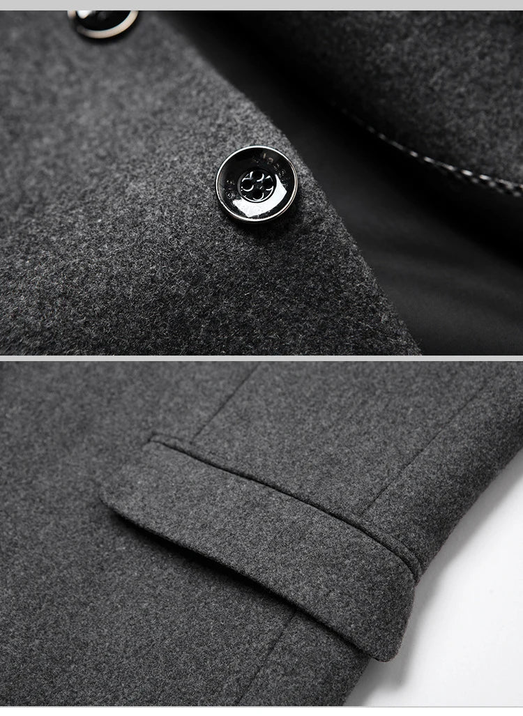 Brand Business Casual Wool Blazer Men 2026 Autumn and Winter New Solid Men Blazer Regular Fit Long Sleeve Blazers for Men