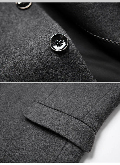Brand Business Casual Wool Blazer Men 2026 Autumn and Winter New Solid Men Blazer Regular Fit Long Sleeve Blazers for Men