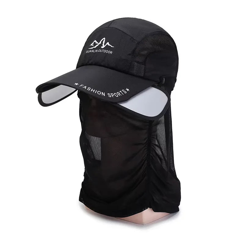 360 ° portable fishing sun hat, outdoor cycling and hiking sun protection, detachable and adjustable fishing equipment