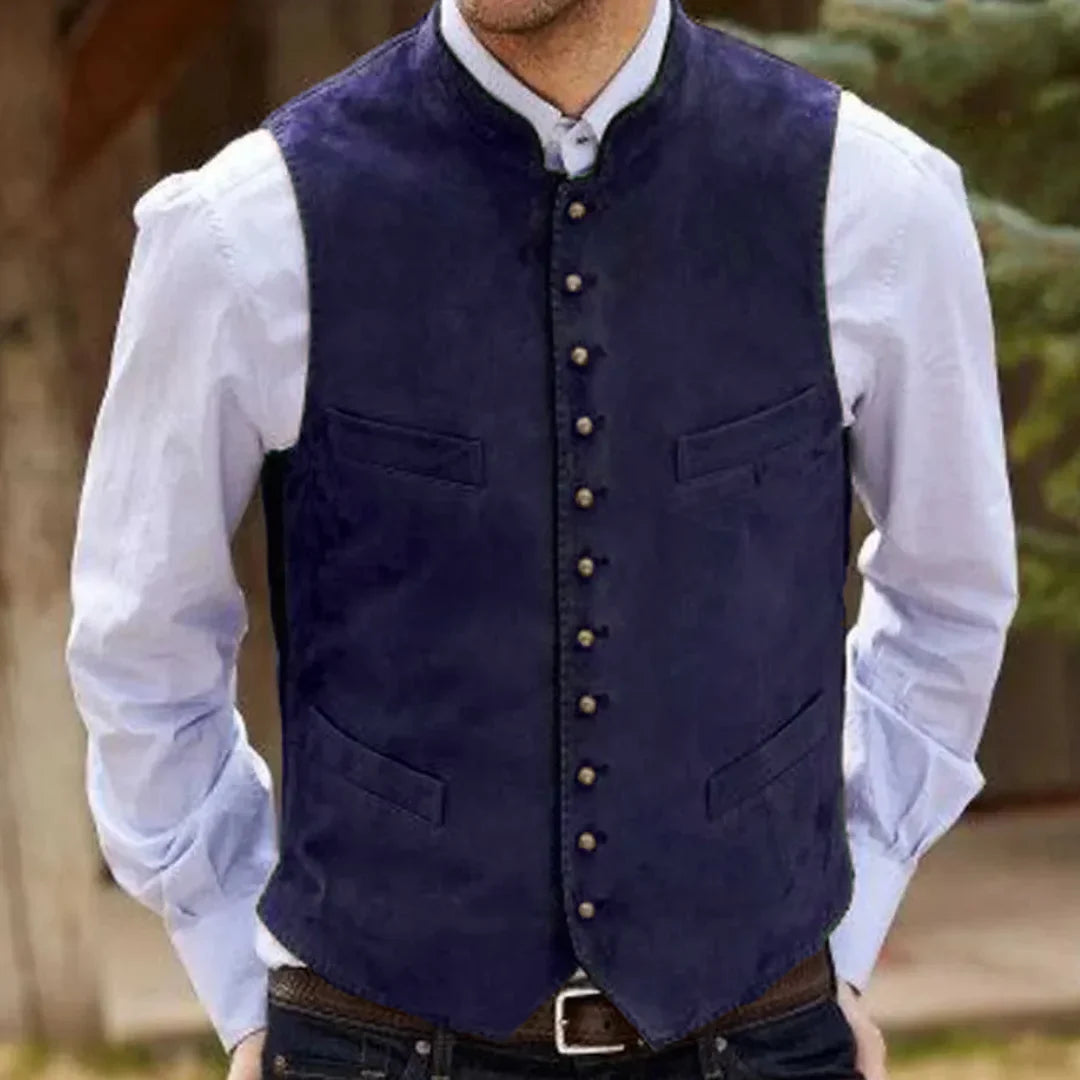 Men Vest Coffee Suede Velvet Single Button Waistcoat For Wedding Birthday Party Business Work Casual Daily Men Suit Vest