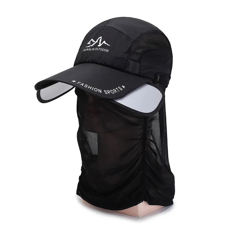360 ° portable fishing sun hat, outdoor cycling and hiking sun protection, detachable and adjustable fishing equipment