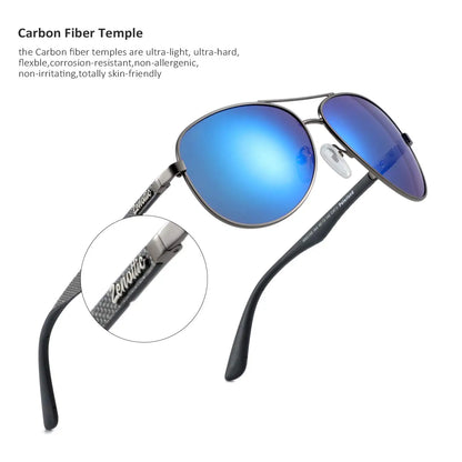Aluminum Vintage Uv400 Pilot Polarized Sunglasses Shade for Men Driving Fishing Sun Glasses