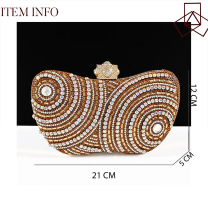 High-end Matching Women's Shoes with Diamond Hard Box Bag Popular in Nigeria Party Women's High Heels