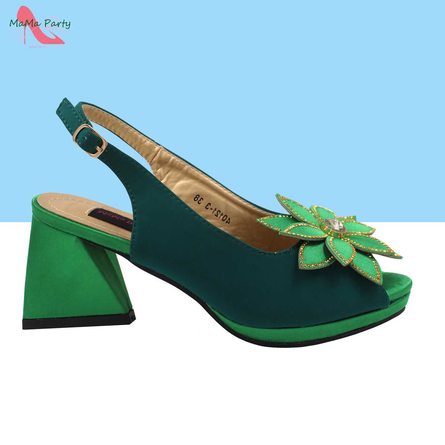 2024 New Arrivals Fashion Italian Design African Shoes and Bag to Match Comfortable Square Heels for Party in Fuchsia Color