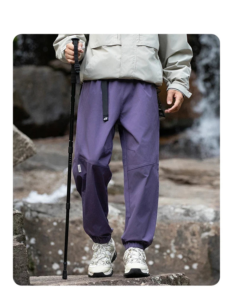 Men Waterproof Pant Autumn With Belt Hiking Trousers Breathable Mountaineering Pant Multi-pocket Camping Fishing Sport Trousers