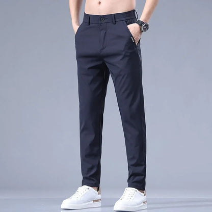 2026 Men's Summer Casual Pants Thin Ice Silk Men's Pants Fashion Straight  Elastic Men's New Pants Men's Pants