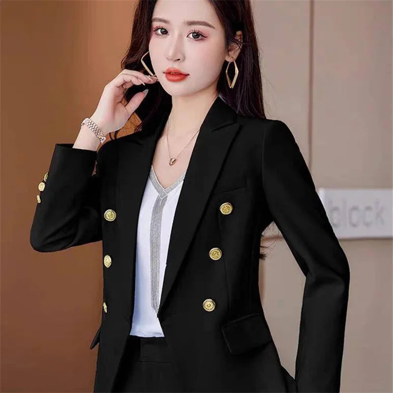 New Advanced Design Women's Suit Jacket Korean Style Spring Autumn Professional White Collar Small Western Clothes