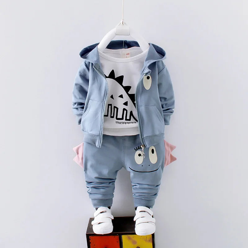 New Autumn Baby Clothes Children Boys Hooded Jacket T-Shirt Pants 3Pcs/Set Toddler Girls Clothing Infant Costume Kids Tracksuits