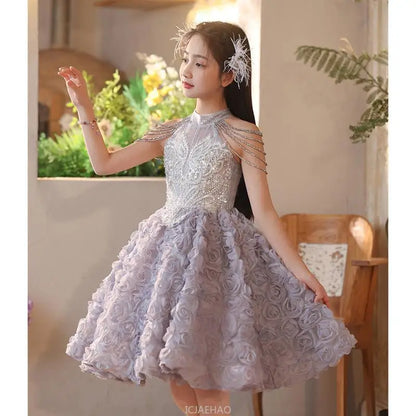 Elegant Girls Princess Dresses Birthday Party Pageant Gown Kids Costume Wedding Dress Formal Outfit Children Summer Clothes