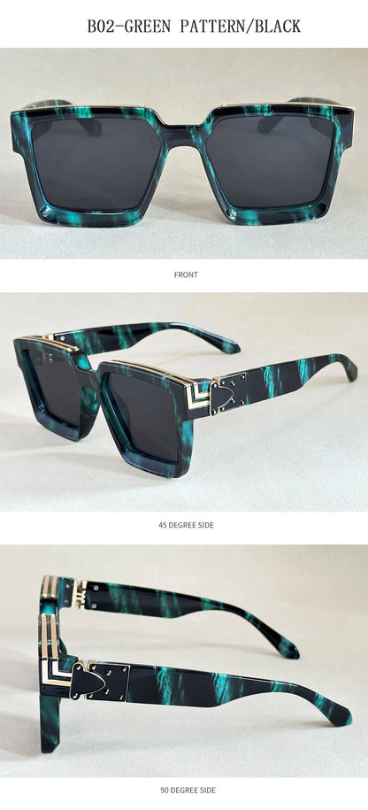 Square Sunglass Men Retro Millionaire Sunglasses Women 2025 Trendy Vintage Vacation Fashion Glasses Gafas De Sol Hombre Lunette