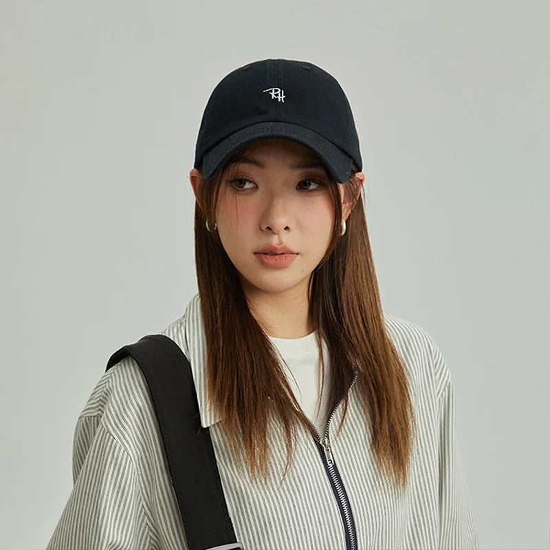 Unisex RH Letter Embroidery Baseball Cap Men Women Summer Casual Hat Outdoor Shade Adjustable Hip Hop Streetwear Trucker Hats