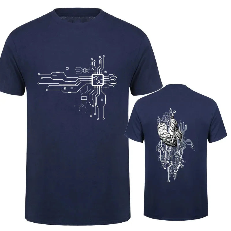 Brand New Men's T-Shirt O-Neck Men T-shirt for Male T Shirts CPU Processor Circuit Diagram Print Man Tops Tees Tshirt Clothing
