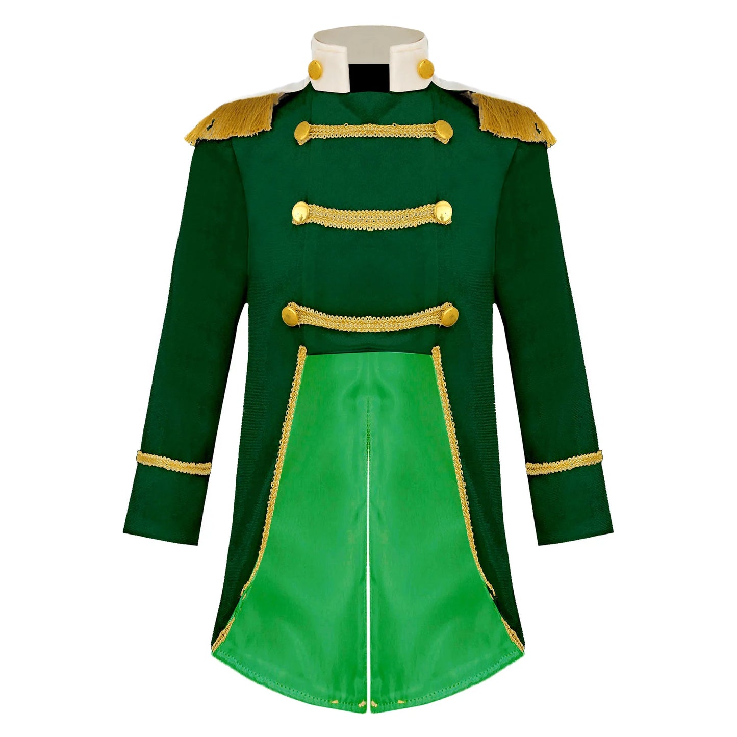 Little Boys Prince Cosplay Costume Long Sleeve Gold Fringe Braiding Velvet Tuxedo Tailcoat Royal Court Cosplay Jacket Dress Up
