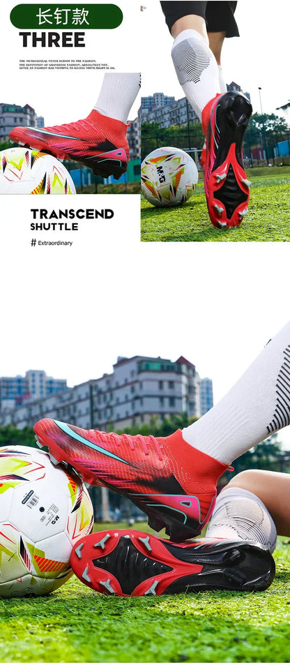 New Men Football Boots Training Shoes FG Ultralight Soccer Shoes Outdoor Drop Shipping Soccer Cleats Non-Slip Long Spikes