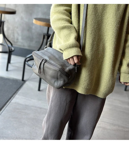 2026 New Leisure Genuine Leather Lightweight Women Shoulder Crossbody Bag Retro Soft Cowhide Versatile Bag