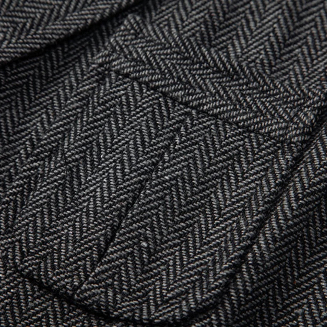 Men Vest Drak Gray Herringbone Single Button Waistcoat For Wedding Birthday Banquet Party Business Work Daily Men Suit Vest