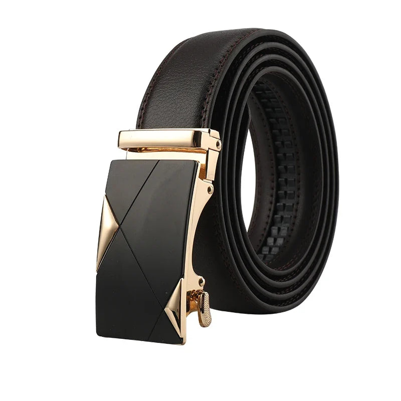 New Men's Belt Automatic Buckle Pants Belt Cowhide Automatic Buckle Formal Business Men's Belt With Suit Belt