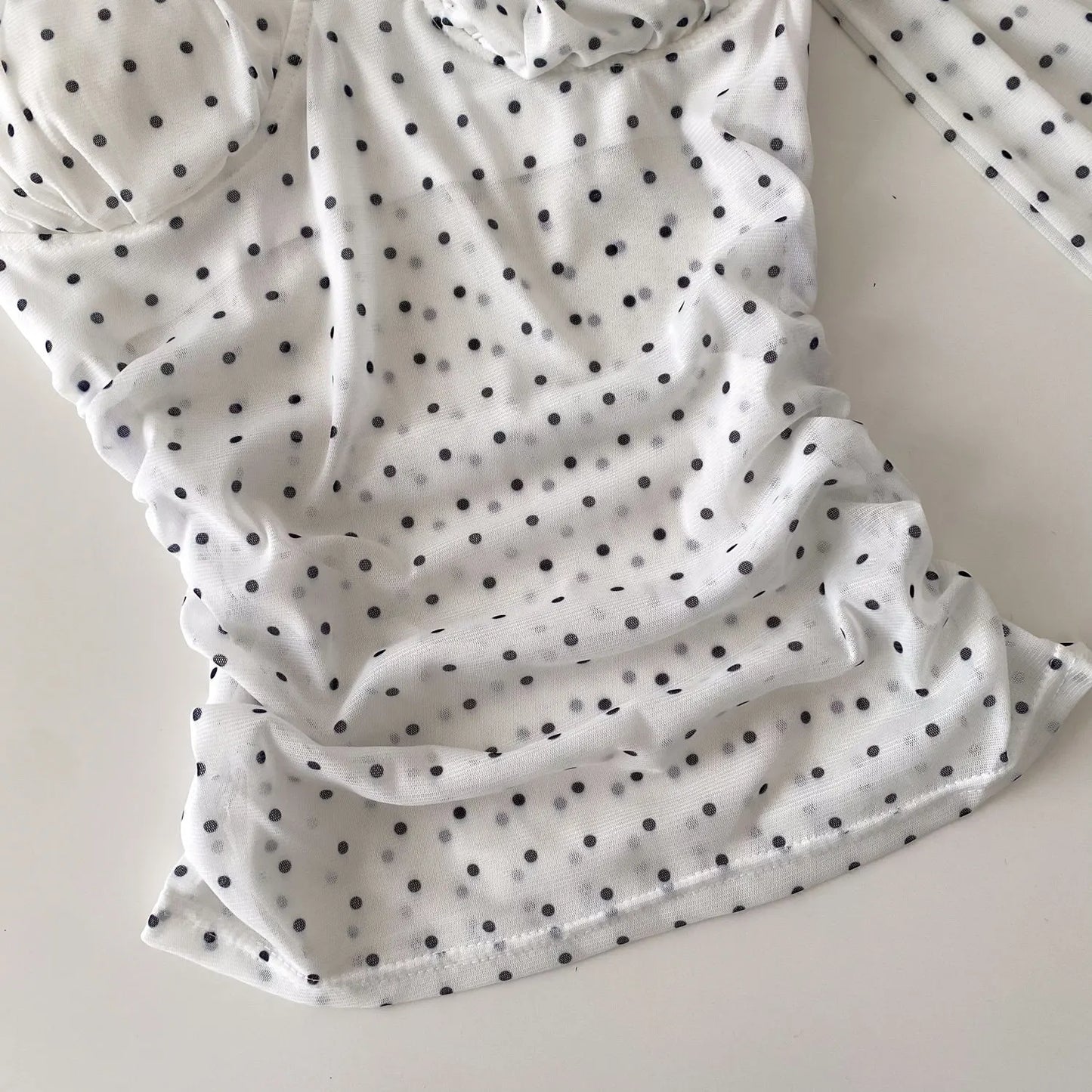 Polka Dot Holiday Top Women Strapless Backless Ribbons Sheer Spicy Girl Camisole 2026 Summer Mesh Hotsweet Sexy Camis