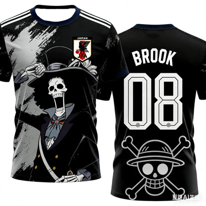 2026 Summer Japan One Piece Luffy Football Jersey Men T-shirt Football Special Jersey Adult Men's Quick-Drying T-shirt
