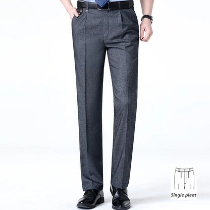 Brand New High-end Men's Wool Pants -Wool Blend Thin Fabric for Summer,Business Formal Dress Pants,Wool Blend Trousers