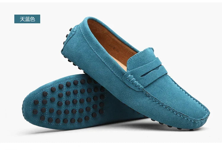 Men's Casual Fashion Genuine Leather Loafers Moccasins Slip-On Driving Shoes 38-50 Size Range Male Flats Comfort Footwear