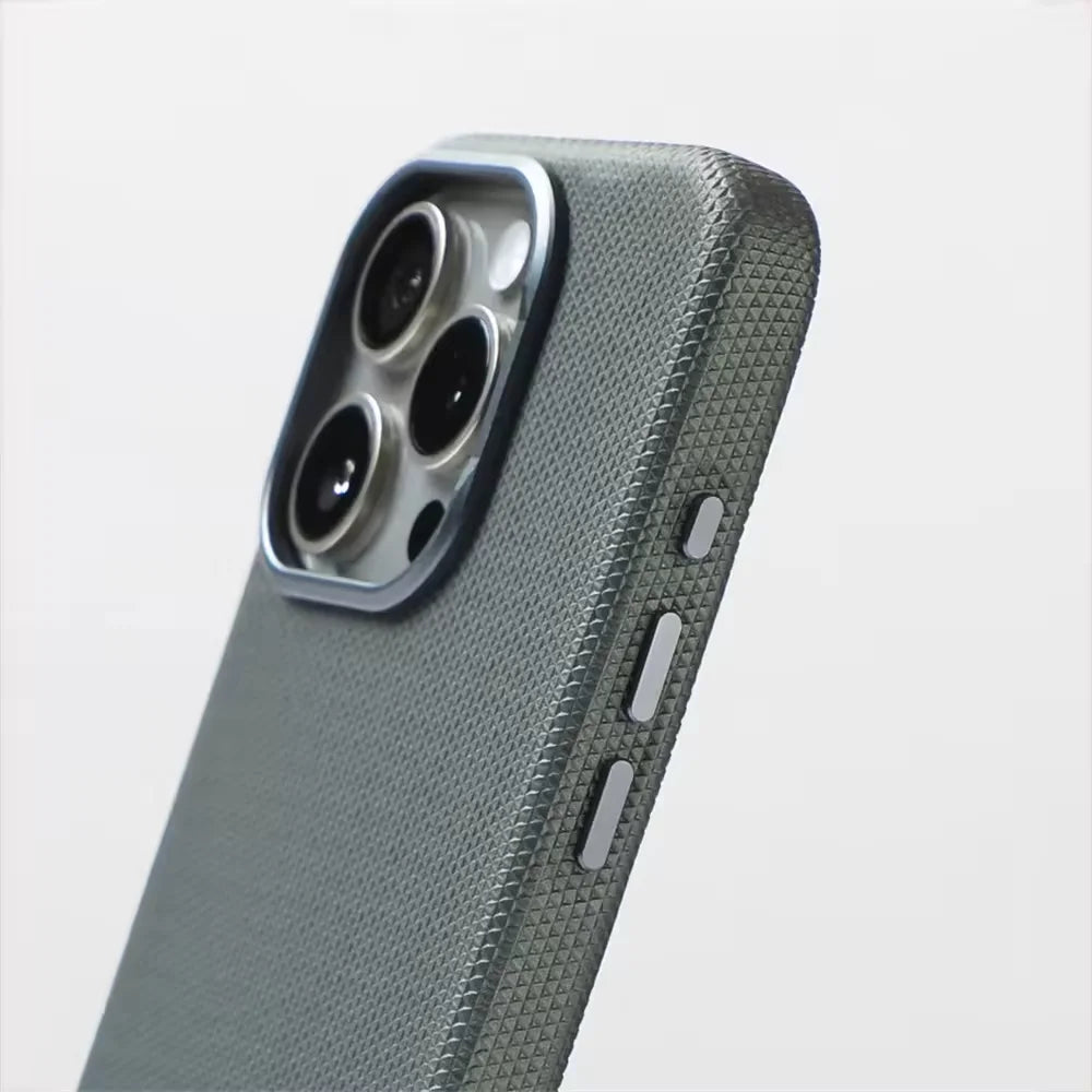 for MagSafe Luxury Business Hit Color Relief Leather Case for IPhone 16 15 14 13 Pro Max Magnetic Wireless Charging Alloy Lens