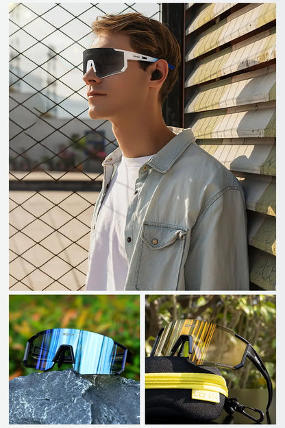 Photochromic Sunglasses for Men Cycling Glasses Cycling Mountain Bike Glasses and Women Casual Hiking Eyewear Windproof