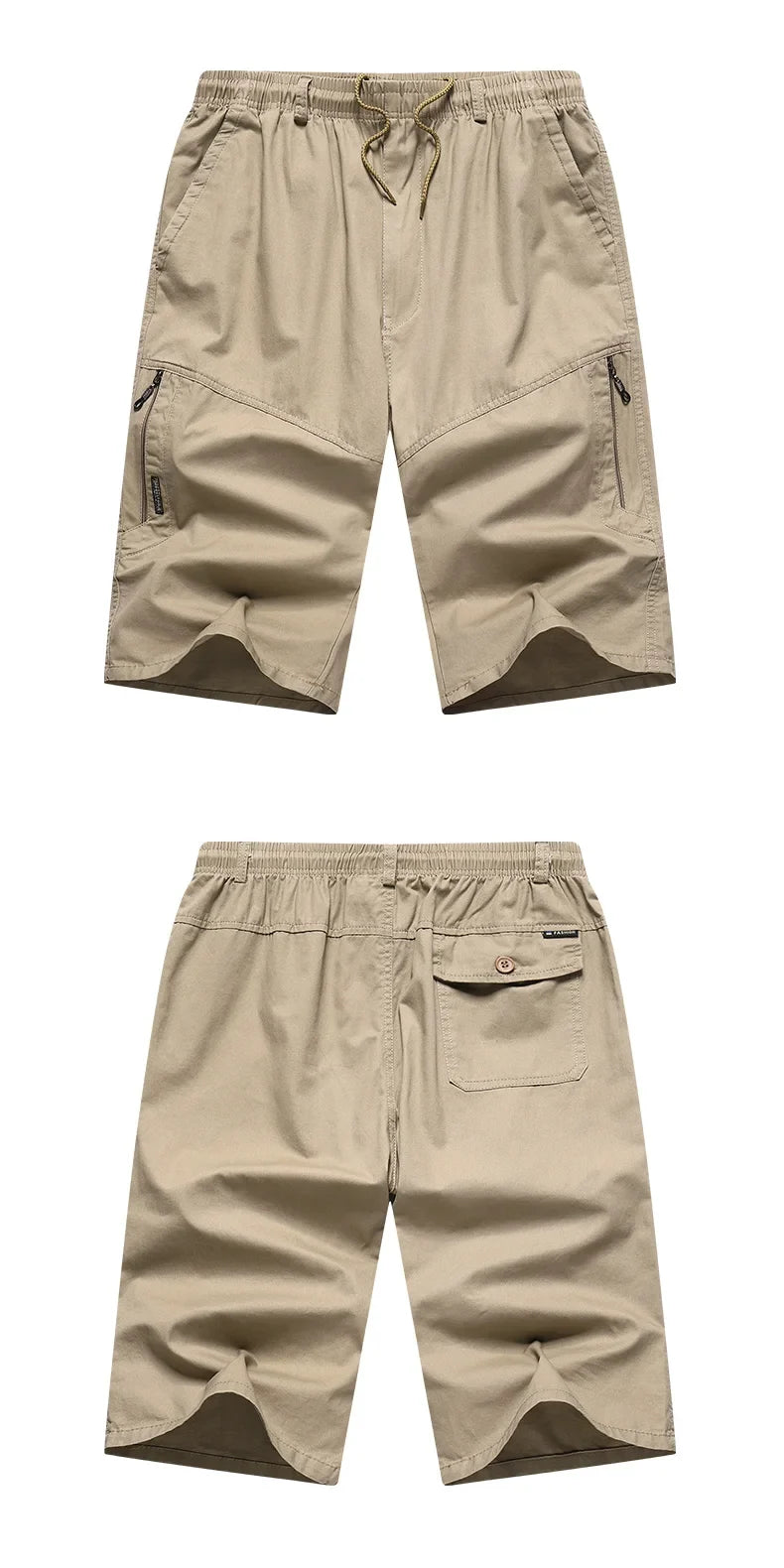 Mens Summer Cargo Shorts Light Weight Casual Sports Short Pants Cotton Hiking Running Jogger Shorts Elastic Waist