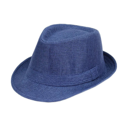 Summer Fedoras for Men Middle old aged Cap Linen Panama Solid  Jazz Hat Cowboy  Men's Women's  British Party Sun Hat
