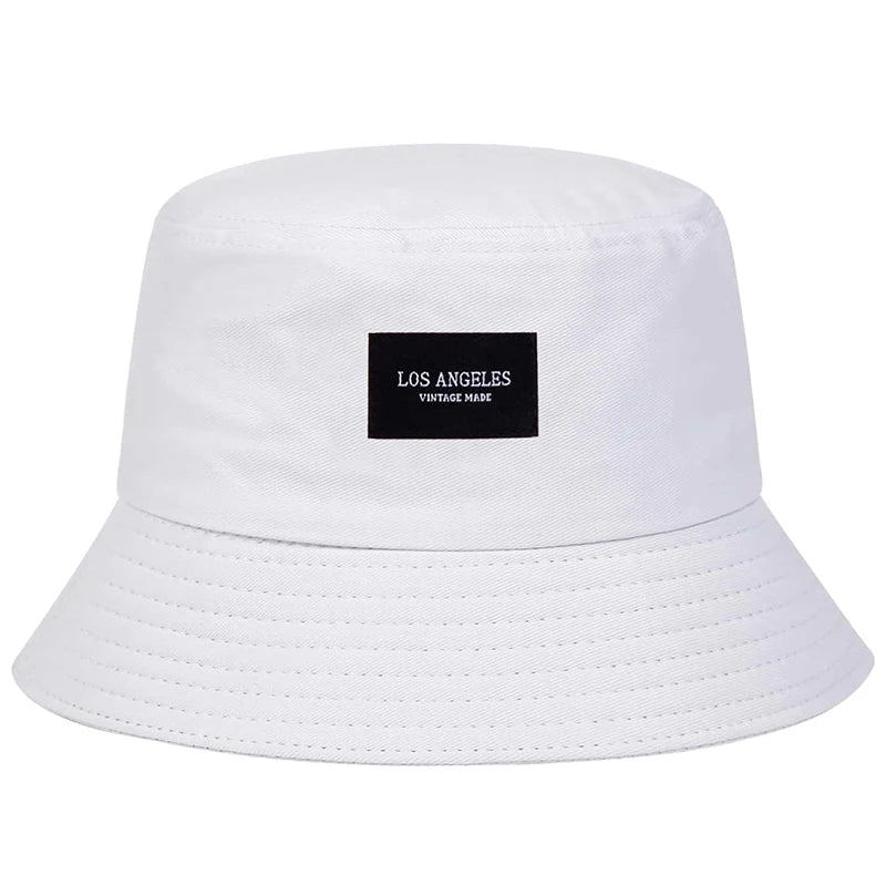 Unisex LOS ANGELES Letter Sticker Bucket Hats Fishermen Caps Outdoor Casual Cap Sunscreen Hat