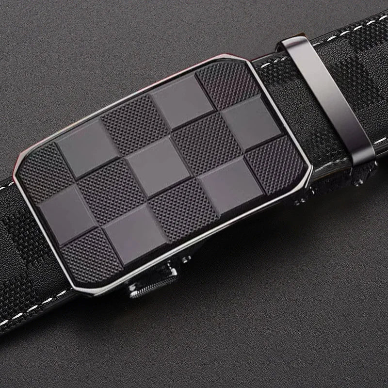 Brand Luxury Belt for men, Genuine Leather Automatic Buckle Adjustable Belt Fashion Style Golf Belt Luxury Gifts for Men