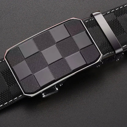 Brand Luxury Belt for men, Genuine Leather Automatic Buckle Adjustable Belt Fashion Style Golf Belt Luxury Gifts for Men