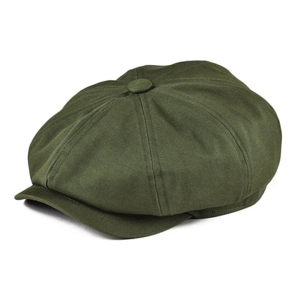Newsboy Cap Men's Twill Cotton Eight Panel Hat Women's Baker Boy Caps Retro Big Large Hats Male Boina Green Beret