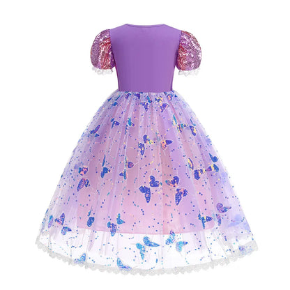 2026 Glowing Rapunzel Costume Girl LED Princess Ball Gown Christmas Light up Tangled Rapunzel Frock Toddler Girl Cosplay Dress