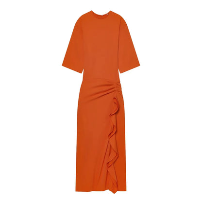 Women's Dress New Pleated Slit Midi Dress Spring Sexy Elegant Women's Long Dress