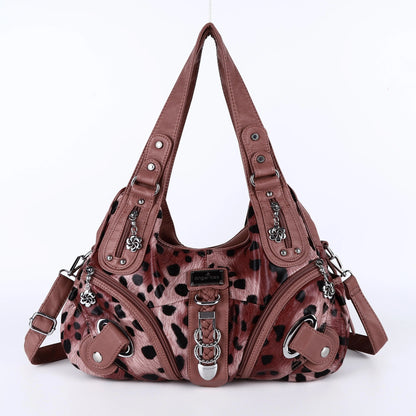 Women Handbags Leopard Bag Top-handle Handbag Fashion Satchel Dumpling Pack Shoulder Bag Tote Bag Hobos Large Purse