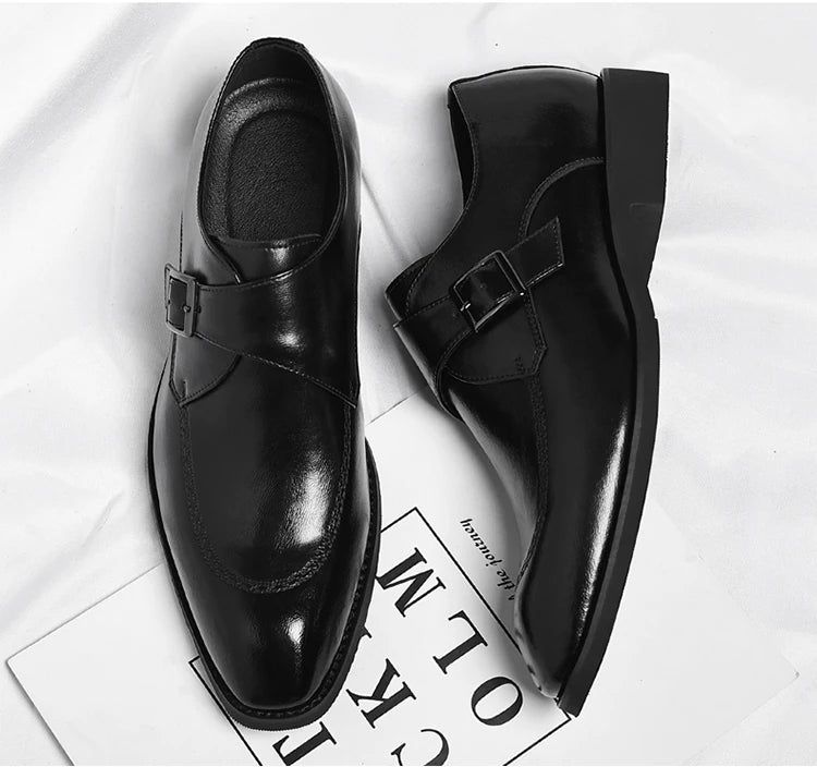 Men's Leather Shoes British Style Business Formal Derby Comfortable Fashionable Casual Footwear-SJ1112