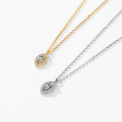 925 Sterling Silver Rhombus Sparkling Zirconia Pendant Necklace Trendy Gold Color Link Chain For Women Fine Jewelry Gifts