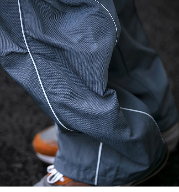 Korean Streetwear Waterproof Outdoor Utility Cargo Pants For Men Quick Dry Adjustable Hem Oversized Sport Casual Pants Trendy