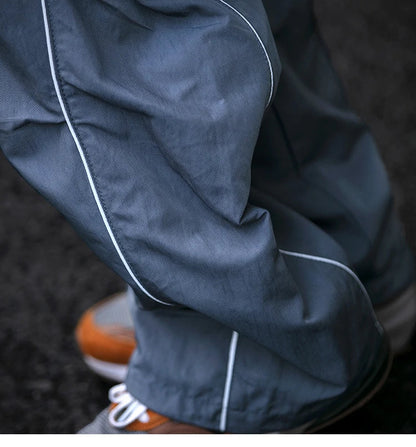 Korean Streetwear Waterproof Outdoor Utility Cargo Pants For Men Quick Dry Adjustable Hem Oversized Sport Casual Pants Trendy